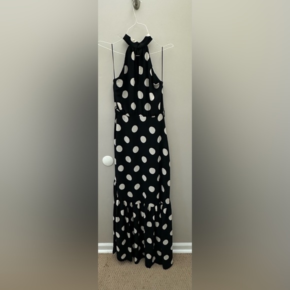 Mango Black and White Polka Dot Maxi Dress - Picture 4 of 5